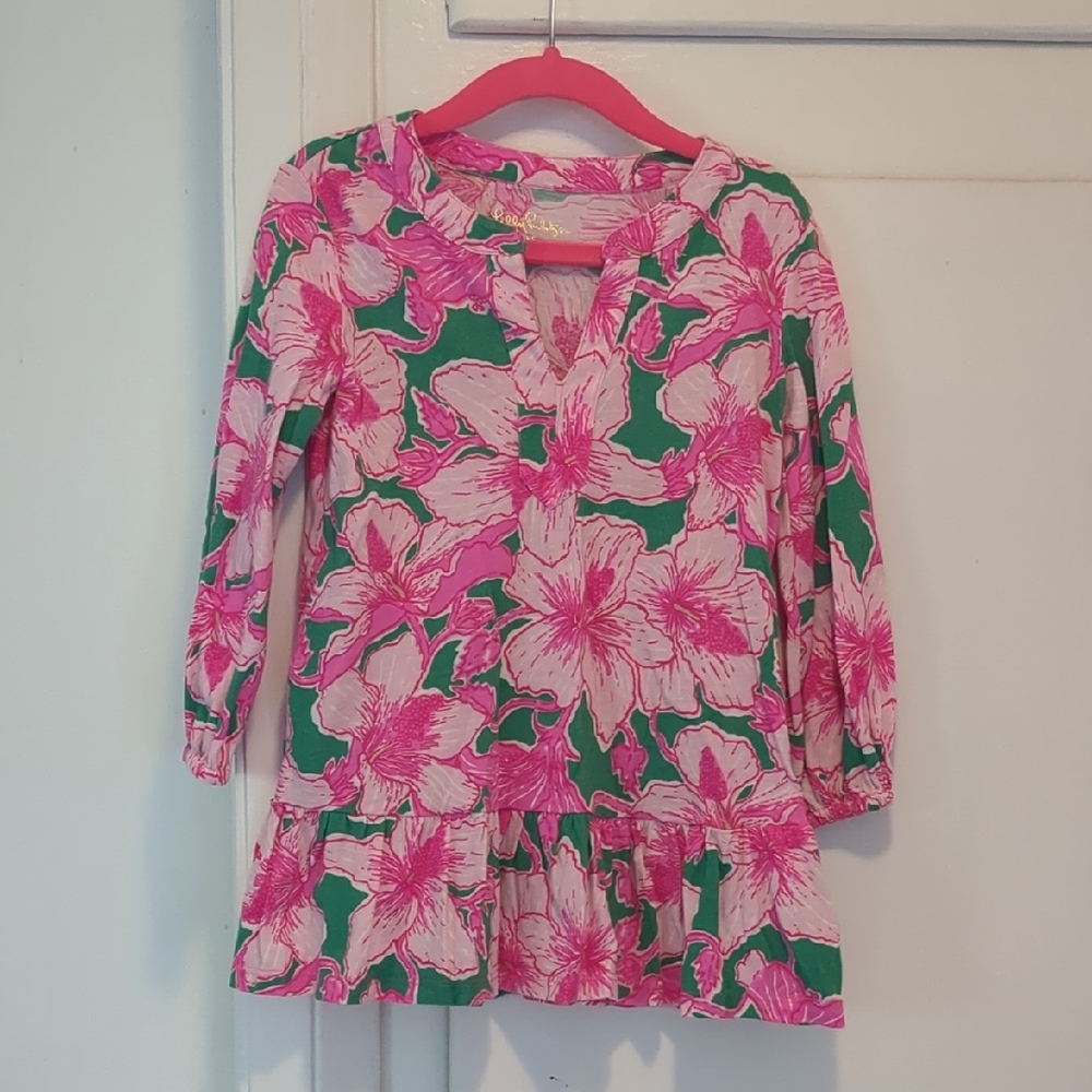 Lilly Pulitzer Kids Dress in Pink and Green Floral